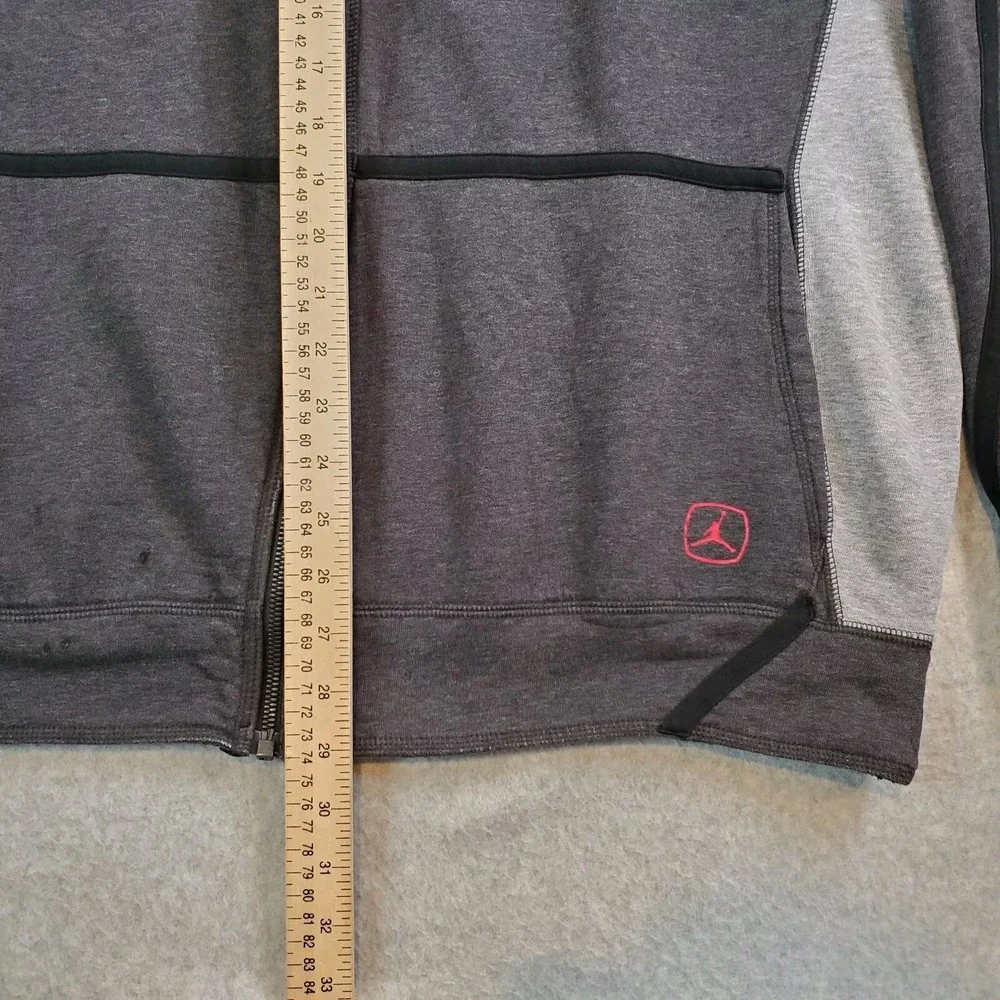 Air Jordan Men's Sweatshirt Sz XXL 2XL Gray Hoodie Jumpman Embroidered Full Zip